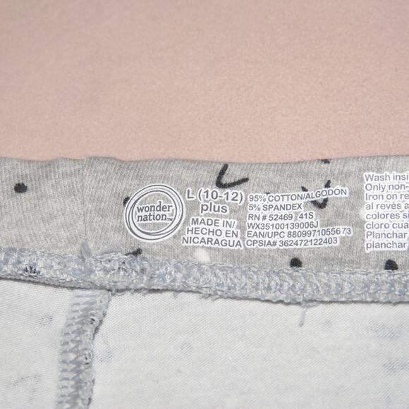 Wonder Nation Gray Cat Print Girls Casual Leggings - Picture 5 of 6